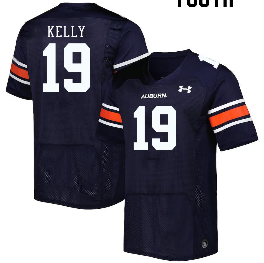 Youth #19 Omari Kelly Auburn Tigers College Football Jerseys Stitched-Navy - Click Image to Close